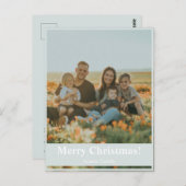 Greenery Merry Christmas Foto Postkarte (Vorne/Hinten)