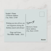 Greenery Merry Christmas Foto Postkarte (Rückseite)