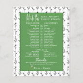 Greenery Minimal Bridal Hochzeitstag Timeline (Rückseite)