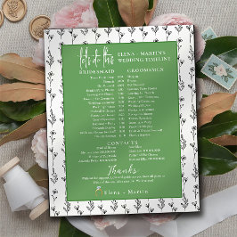 Greenery Minimal Bridal Hochzeitstag Timeline