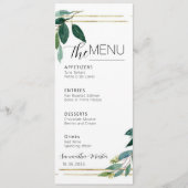 Greenery Minimal Script Wedding Menu Menükarte (Vorderseite)