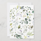 Greenery Minimalistisch Script Foto Beerdigung Mem Einladung (Rückseite)