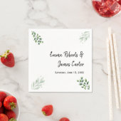 Greenery Minimalistisch Script Wedding Napkins Serviette (Beispiel)