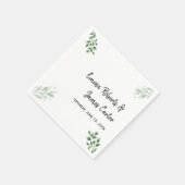 Greenery Minimalistisch Script Wedding Napkins Serviette (Ecke)