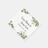 Greenery Minimalistisch Script Wedding Napkins Serviette (Ecke)