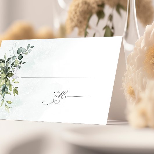 Greenery Minimalistisch Script Wedding Platzkarte