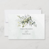 Greenery Minimalistisch Script Wedding RSVP Reply  (Rückseite)