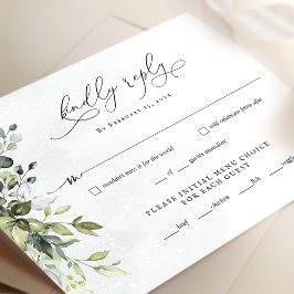 Greenery Minimalistisch Script Wedding RSVP Reply 