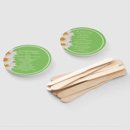 Greenery mit Daisies Wedding Program Fan Fächer (Non-assembled)