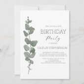 Greenery Modern 35. Geburtstagsparty Einladung (Vorderseite)