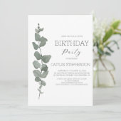 Greenery Modern 35. Geburtstagsparty Einladung (Stehend Vorderseite)