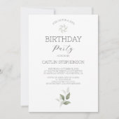 Greenery Modern 35. Geburtstagsparty Einladung (Vorderseite)