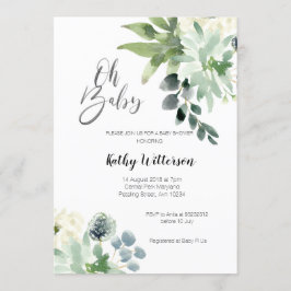 Greenery Modern Baby Shower Invitation Boy Einladung