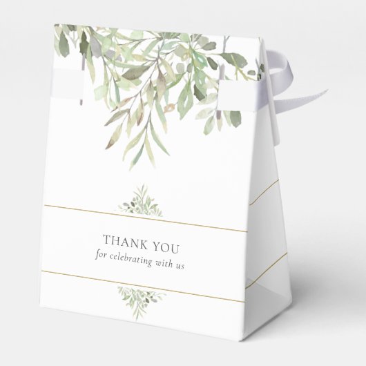 Greenery Modern Elegant Vielen Dank für Ihre Hochz Geschenkschachtel (Rückseite)