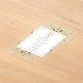 Greenery Modern Gold Law School Abschluss Acryleinladungen (Ablage )