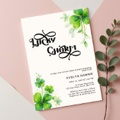 Greenery Modern Lucky Charm Baby Shower Einladung