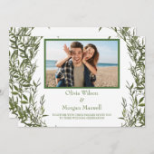 Greenery Modern Photo Save The Date Invitation Einladung (Vorne/Hinten)