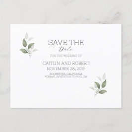 Greenery Modern Wedding Postcard Postkarte