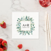 Greenery Moderne Monogram Minimalistisch Wedding Serviette (Beispiel)