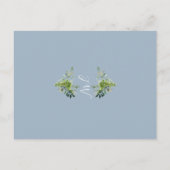 Greenery Monogram Baptism Dusty Blue Einladung Postkarte (Rückseite)