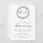 Greenery Monogram Probe Dinner Einladungen (Vorderseite)