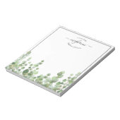 Greenery Monogram Script | vom Schreibtisch der An Notizblock (Rotiert)