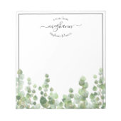 Greenery Monogram Script | vom Schreibtisch der An Notizblock (Vorderseite)