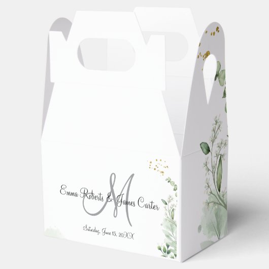 Greenery Monogram Wedding Favor Boxes Geschenkschachtel (Geöffnet)