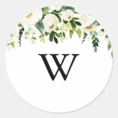 Greenery Monogram Wedding Umschlag Aufkleber (Vorderseite)