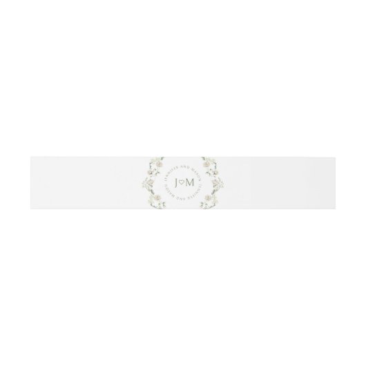 Greenery Monogram, White Blume Wedding Bly Band (Flach)