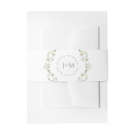 Greenery Monogram, White Blume Wedding Bly Band