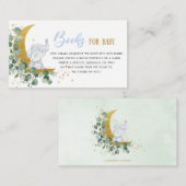 Greenery Moon Elephant Books for Baby Shower Boy Begleitkarte (Vorne/Hinten)