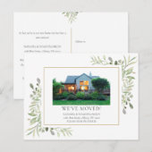 Greenery Moving Zuhause Foto Ankündigungspostkarte (Vorne/Hinten)