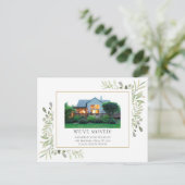 Greenery Moving Zuhause Foto Ankündigungspostkarte (Stehend Vorderseite)