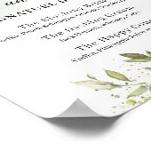 Greenery mr und mrs Signatur Getränke Hochzeitszei Poster (Ecke)