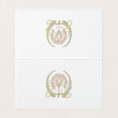 Greenery Name Cards Wedding Table Vintage (Innenseite Aufgefaltet)