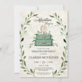 Greenery New Adventure beginnt Journey Abschluss Einladung (Vorderseite)