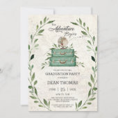 Greenery New Adventure beginnt Journey Abschluss Einladung (Vorderseite)