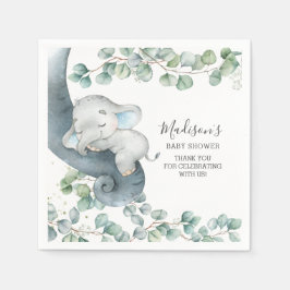 Greenery Niedlich Elephant Boy Baby Shower Geburts Serviette