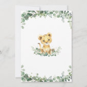 Greenery Niedlich Lion Cub Boy1st Geburtstag Wild Einladung (Rückseite)