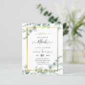 Greenery NIKAH WALIMAH Eucalyptus GOLD QR CODE Inv (Stehend Vorderseite)