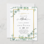 Greenery NIKAH WALIMAH Eucalyptus GOLD QR CODE Inv (Vorderseite)