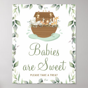 Greenery Noah's Ark Baby Shower Babies Sweet Lecke Poster
