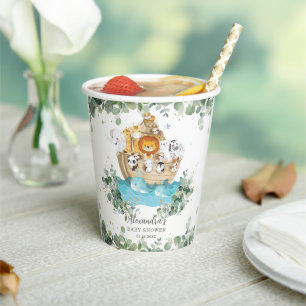 Greenery Noahs Ark Baby Shower Geburtstagstaufe Pappbecher