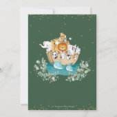 Greenery Noah's Ark Gender Neutral Baby Dusche Dankeskarte (Rückseite)