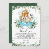Greenery Noah's Ark Gender Neutral Baby Dusche Dankeskarte (Vorne/Hinten)