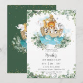 Greenery Noahs neutrale Geburtstagspartei für das  Einladung (Vorne/Hinten)