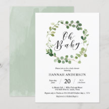 Greenery Oh Baby Shower Modernes Skript