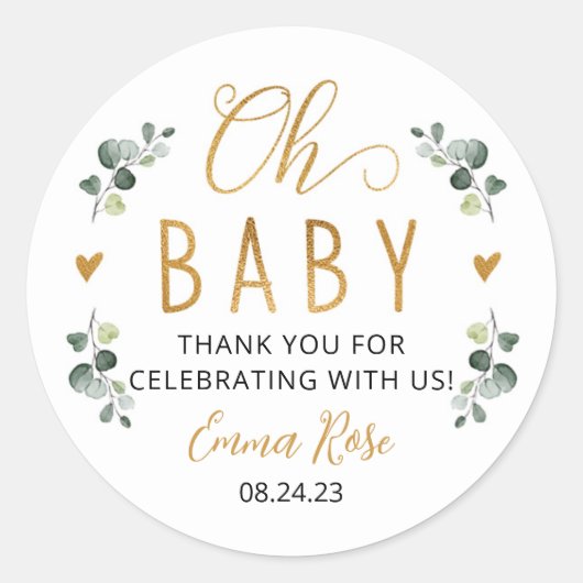 Greenery Oh Baby Stickers (Vorderseite)