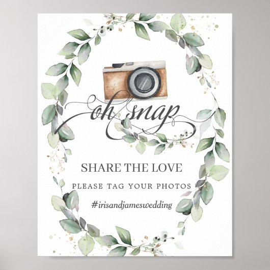 Greenery Oh Snap Teilen Sie die Liebe mit Ihren Fo Poster (Vorne)